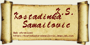 Kostadinka Samailović vizit kartica